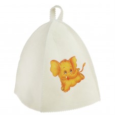 Банная шапка с детской термопечатью "Жёлтый слон"