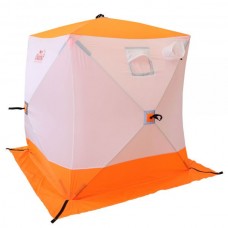 Палатка зимняя куб Oxford 1.8*1.8  3места белый/оранжевый