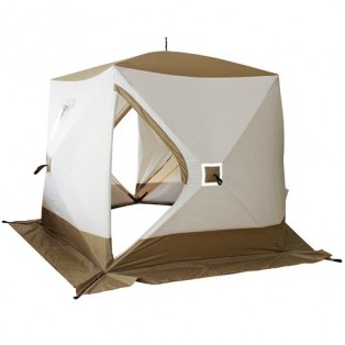 Палатка зимняя куб Premium 1.8*1.8 3 слоя белый/олива