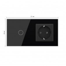 Сенсорный выключатель Livolo комбинированный Чёрный