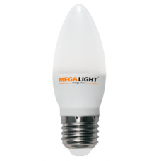 Лампа LED C37 "Свеча" 4.5W 230V 4000K E-27 MEGALIGHT